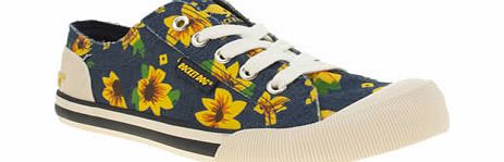 Navy Jazzin Sunddrop Daisy Flats