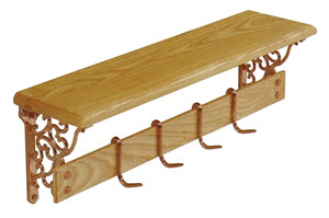 Rogar Shelf Pot Rack 5137 Light Wood and Copper