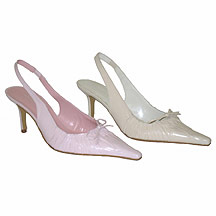 Roland Cartier Leather bow slingback shoe