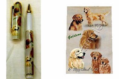 Rollerball Golden Retriever Gift. Beautiful Rollerball Pen.