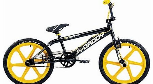 Rooster Boys Big Daddy Single Speed Freestyle BMX Bike with Yellow Skyways - (Black, 11 Inch, 20 Inch)