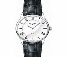 Rotary Ladies Ultra Slim White Black Watch