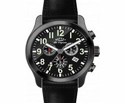 Rotary Mens Les Originales Black Chronograph Watch