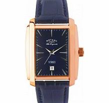 Rotary Mens Les Originales Rose Gold Blue