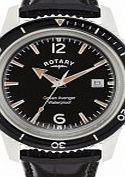 Rotary Mens Ocean Avenger Black Leather Strap