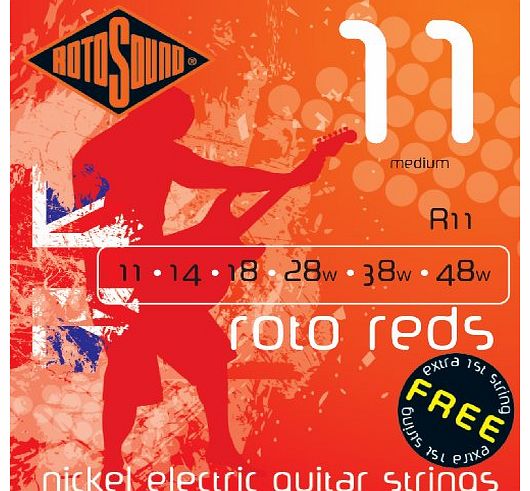 Nickel Medium Gauge Electric Guitar Strings (11 14 18 28 38 48)