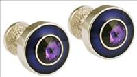 Round Blue / Purple Cufflinks by Mousie Bean