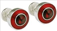 Round Siam / Red Cufflinks by Mousie Bean