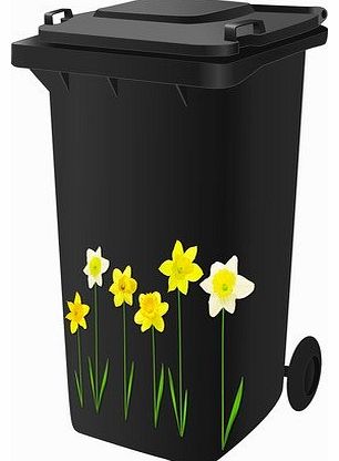 Rowan Wheelie Bin Self Adhesive Sticker Kit, Daffodil Design.