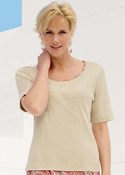 Liberty Trimmed Scoop Neck T-Shirt