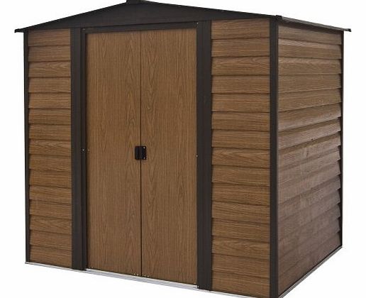 Rowlinson 6x5 Woodvale Metal Shed - Coffee