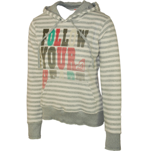 Ladies Roxy I Love Typo Relax Mix Stripe Hoody.