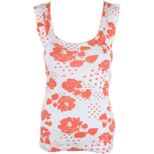 Ladies Roxy Pinch Top White floral