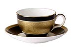 Royal Doulton Acid on Black Teacup & Saucer