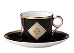 Royal Doulton Raised white on black can & stand