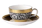 Royal Doulton Raised white on black teacup & saucer
