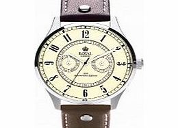 Royal London Mens Vintage Beige and Brown Watch