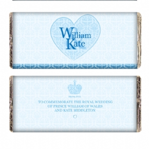 Wedding Blue Heart Chocolate Bar