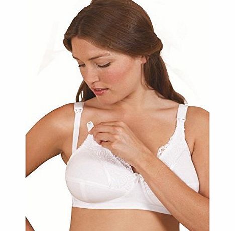 Camille Womens Royce Jasmine Firm Support Ladies Breastfeeding Nursing White Bra 32F-40L 32G