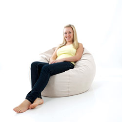 rucomfy Foam Filled Single Bean Bag Faux Suede