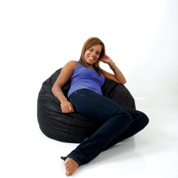 rucomfy Foam Filled Single Bean Bag Worn Leather Look