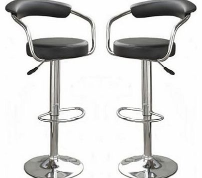 Ruddiman 2 Leather Barstools Black Faux Leather Telford