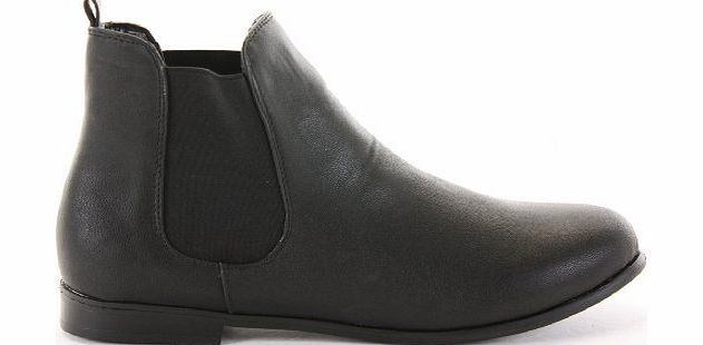 Runway9 Womens Low Heel Flat Chelsea Ankle Boots Black Matt Size 6