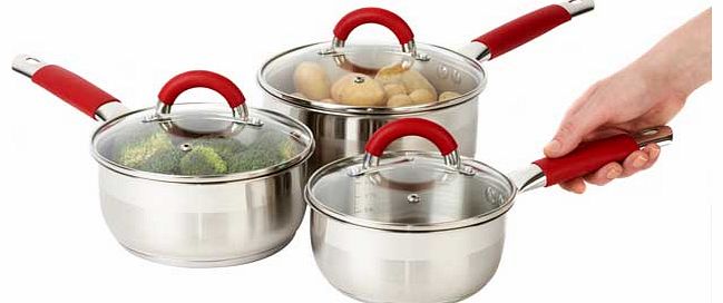 Russell Hobbs RussellHobbs Rosso 3 piece Stainless Steel Pan Set