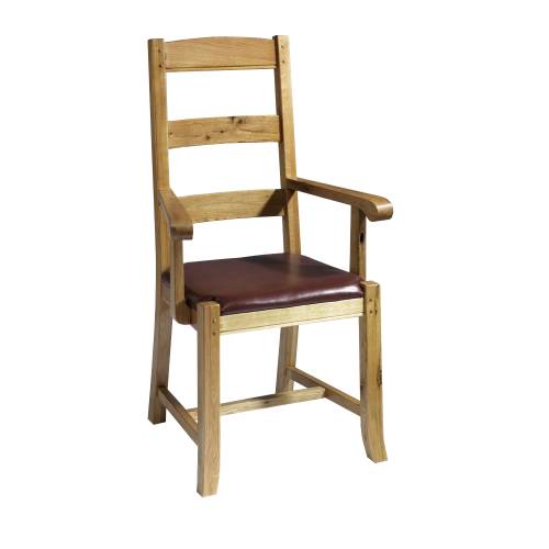 Rustic Oak Furniture Rustic Oak Dining Chairs Carver x2