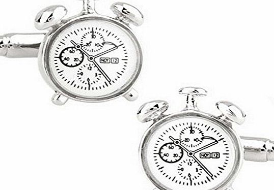 Rxbc2011 Mens Alarm Clock French Shirts Cufflinks 1 Pair Set