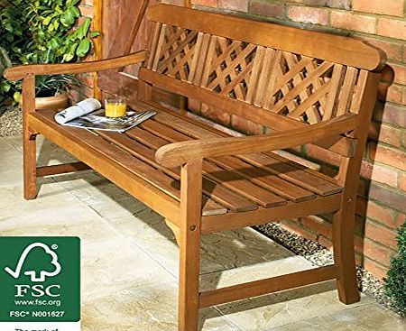 Ryman 3 Seater Garden Bench Hardwood