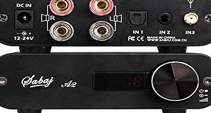 Sabaj Audio A2 Digital Amplifier with Built-in AptX Bluetooth CSR 4.0 100W RMS(Black)