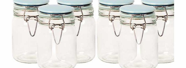 6 Piece Clip Spice Jars and Porcelain