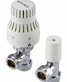 SALUS Angled Thermostatic White Radiator Valve