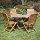 San Fernando FSC Circular Folding Table and 4 Chairs Set