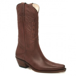 Female Hoe Down Leather Upper Calf/Knee in Brown