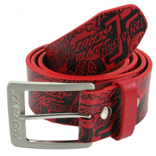 Santa Cruz Mens Santa Cruz Og Classic Leather Belt Red