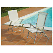 Santiago Aluminium Recliner Chairs White (pack