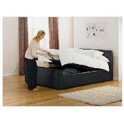 Faux Leather Double Bedstead, Black