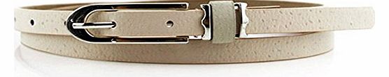 Sanwood Fashion Lady Women Waistband PU Leather Belt (Beige)