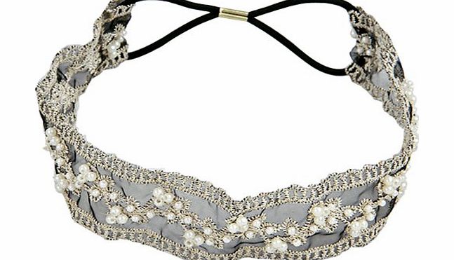 Sanwood Womens Fashion Lace Pearl Beads Headhand Hairband Hair Band