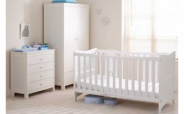 Saplings Kitty Nursery Furniture Set - White