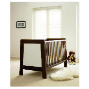 Pisa Cot Bed, Walnut & White