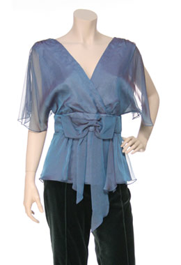 Blue Chiffon Margot Top by Sara Berman