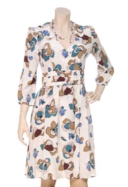 Sara Berman Floral Silk Day Dress by Sara Berman