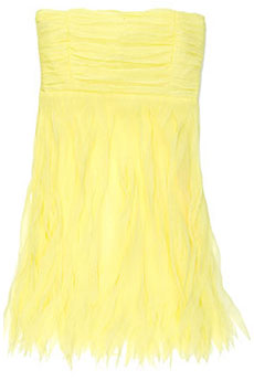 Sass & Bide Silk chiffon strapless shredded top