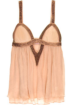 Sass & Bide Silk crepe beaded babydoll top