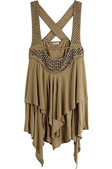 Studded jersey sleeveless top