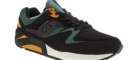 Black  Green Grid 9000 Trainers