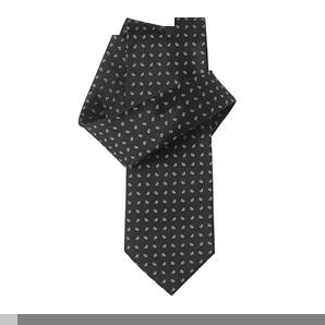 Black Silver Grey Mini Paisley Pure Silk Tie